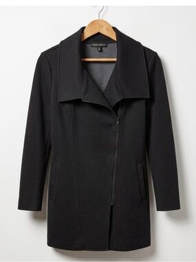 Banana Republic Charcoal Gray Women's Trench Coat Asymmetrical Zipper Mid Weight